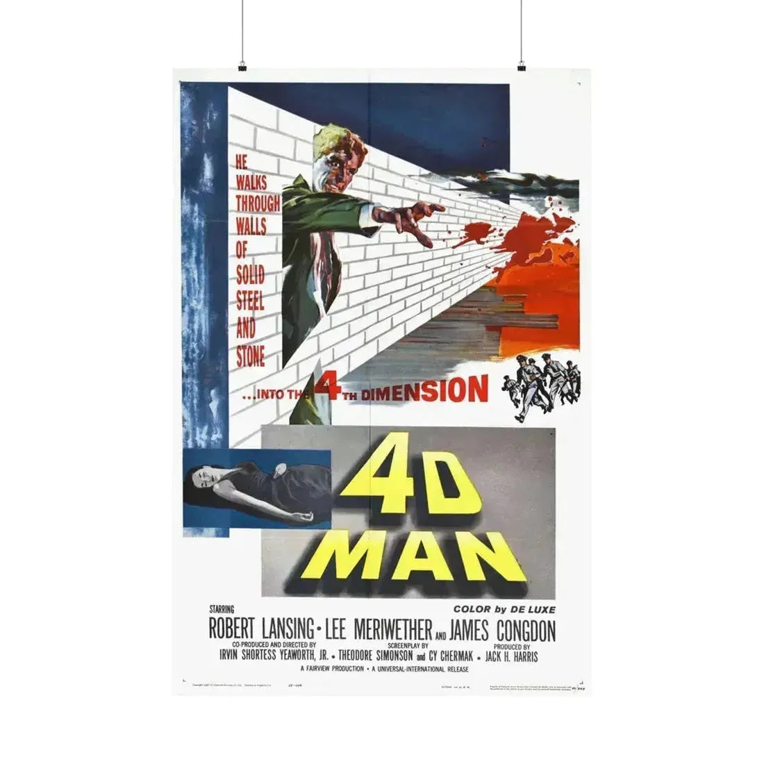 4D MAN 1959 - Paper Movie Poster 36" x 54" Matte - The Sticker Space