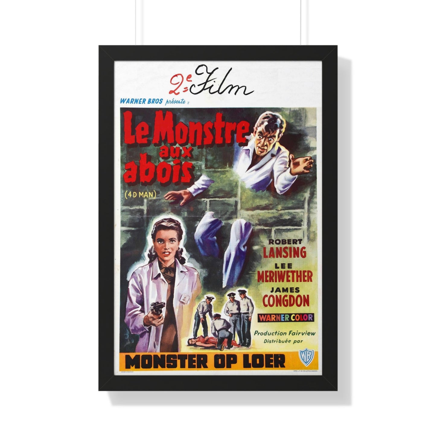 4D MAN (BELGIAN) 1959 - Framed Movie Poster-20" x 30"-The Sticker Space