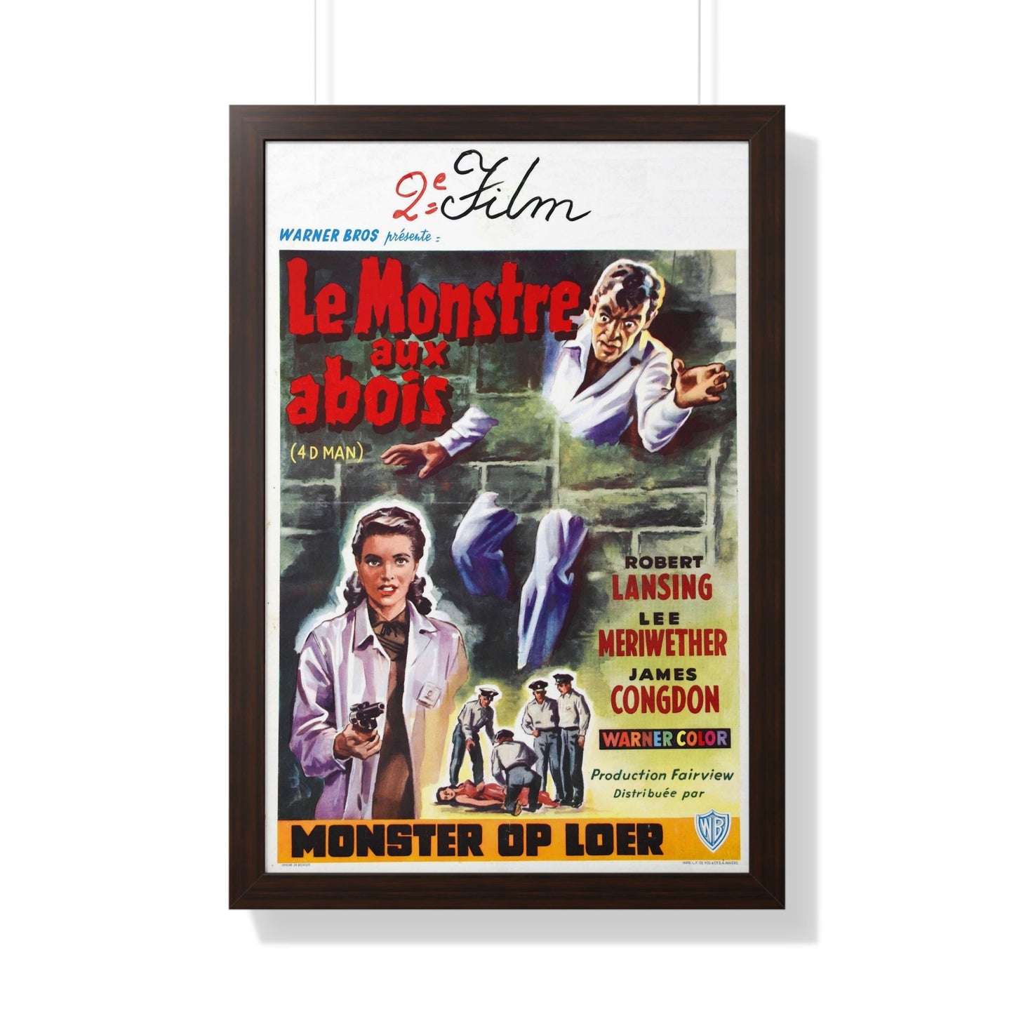 4D MAN (BELGIAN) 1959 - Framed Movie Poster-20" x 30"-The Sticker Space