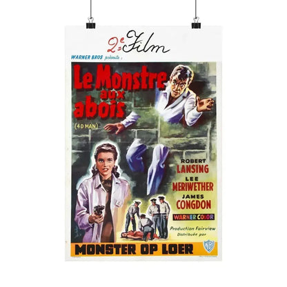 4D MAN (BELGIAN) 1959 - Paper Movie Poster 12″ x 18″ Matte - The Sticker Space