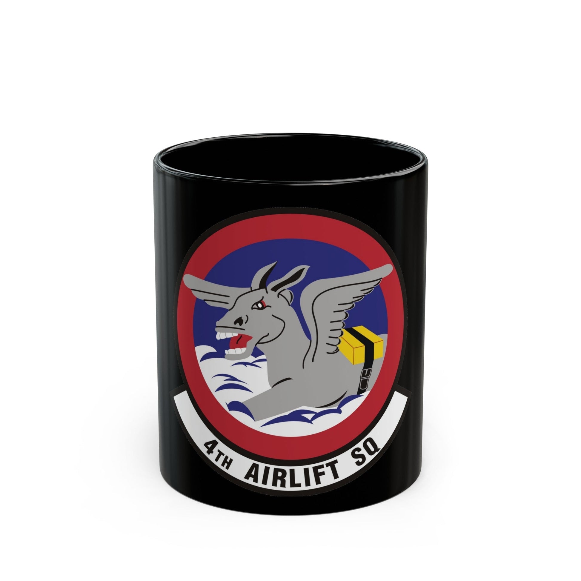 4th Airlift Squadron (U.S. Air Force) Black Coffee Mug-11oz-The Sticker Space