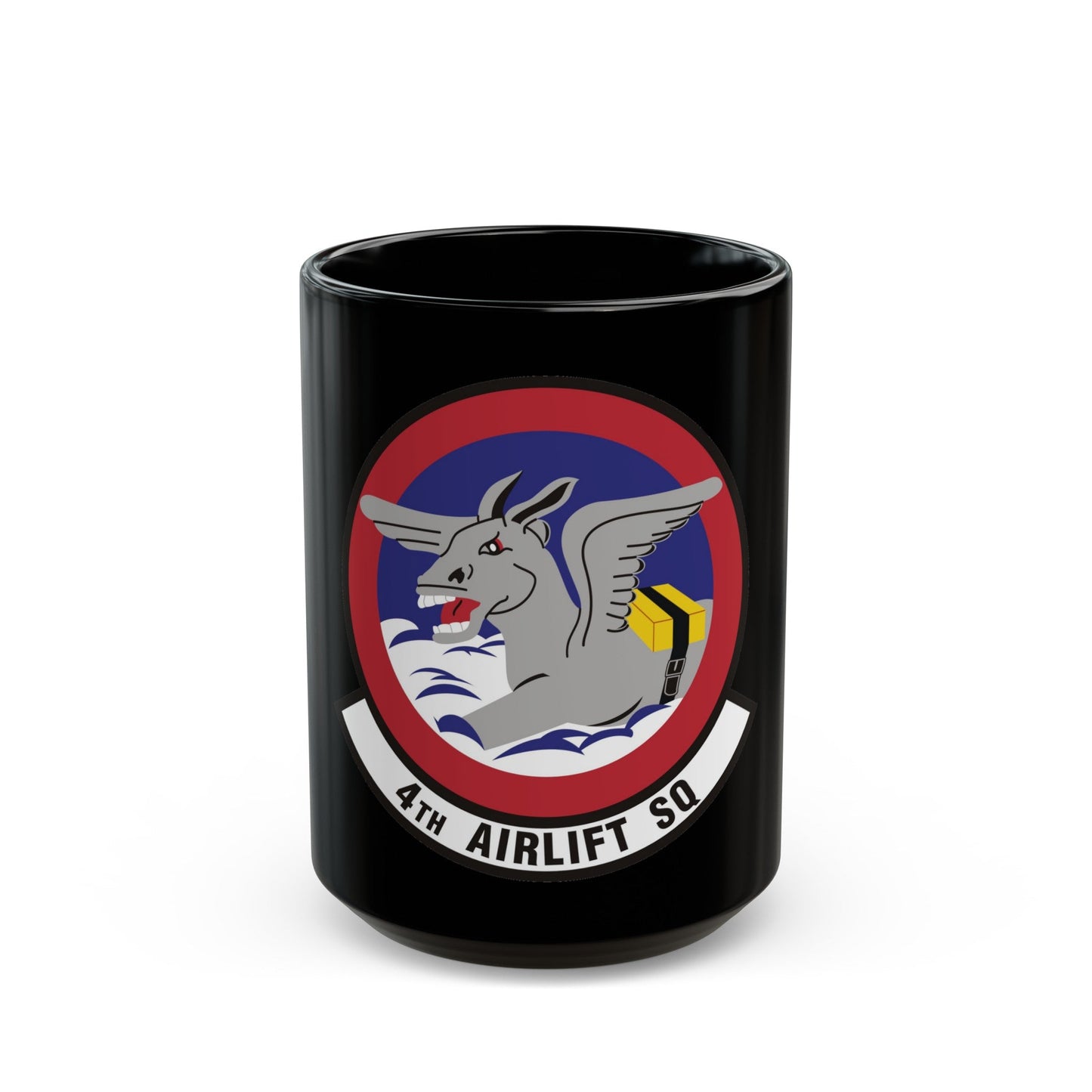 4th Airlift Squadron (U.S. Air Force) Black Coffee Mug-15oz-The Sticker Space