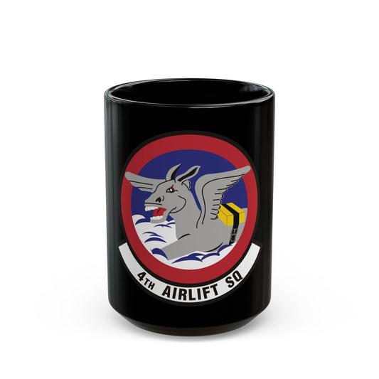 4th Airlift Squadron (U.S. Air Force) Black Coffee Mug-15oz-The Sticker Space