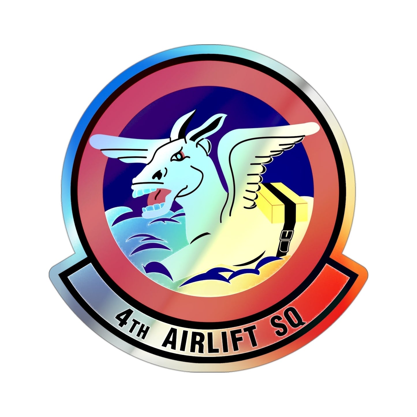 4th Airlift Squadron (U.S. Air Force) Holographic STICKER Die-Cut Vinyl Decal-3 Inch-The Sticker Space