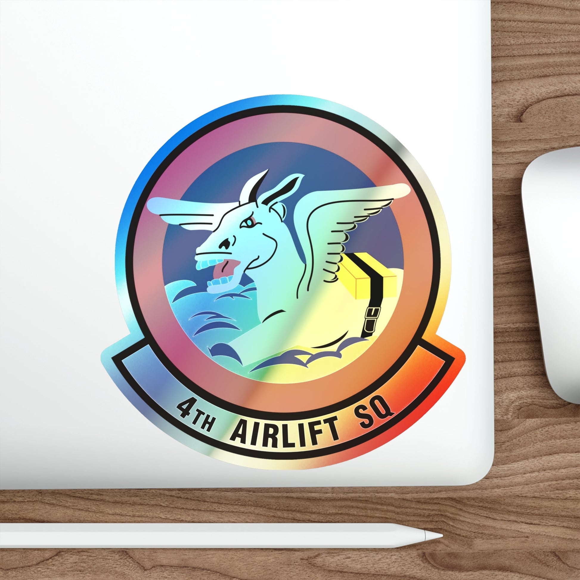 4th Airlift Squadron (U.S. Air Force) Holographic STICKER Die-Cut Vinyl Decal-The Sticker Space