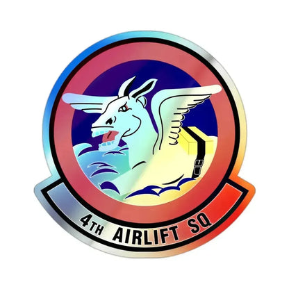 4th Airlift Squadron (U.S. Air Force) Holographic STICKER Die-Cut Vinyl Decal 2 Inch Holographic - The Sticker Space