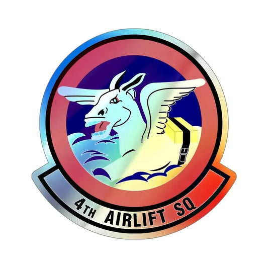 4th Airlift Squadron (U.S. Air Force) Holographic STICKER Die-Cut Vinyl Decal 6 Inch Holographic - The Sticker Space