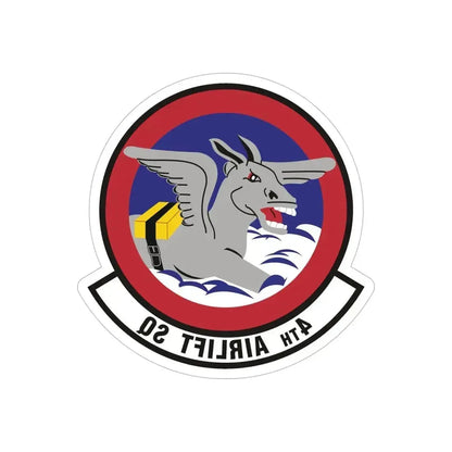 4th Airlift Squadron (U.S. Air Force) REVERSE PRINT Transparent Die-Cut STICKER 6 Inch Die-Cut Transparent - The Sticker Space