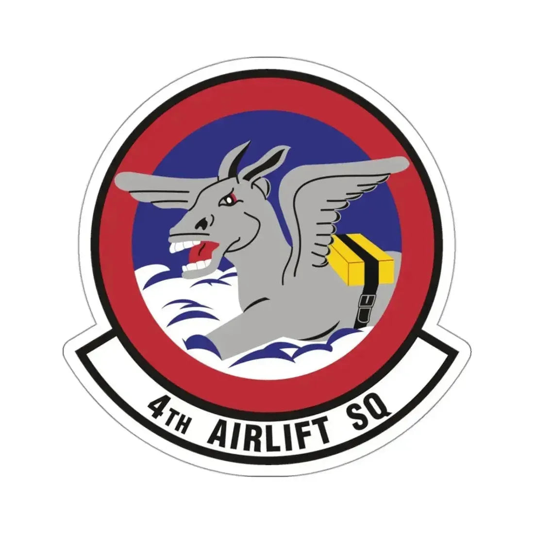 4th Airlift Squadron (U.S. Air Force) STICKER Vinyl Kiss-Cut Decal 3 Inch White - The Sticker Space