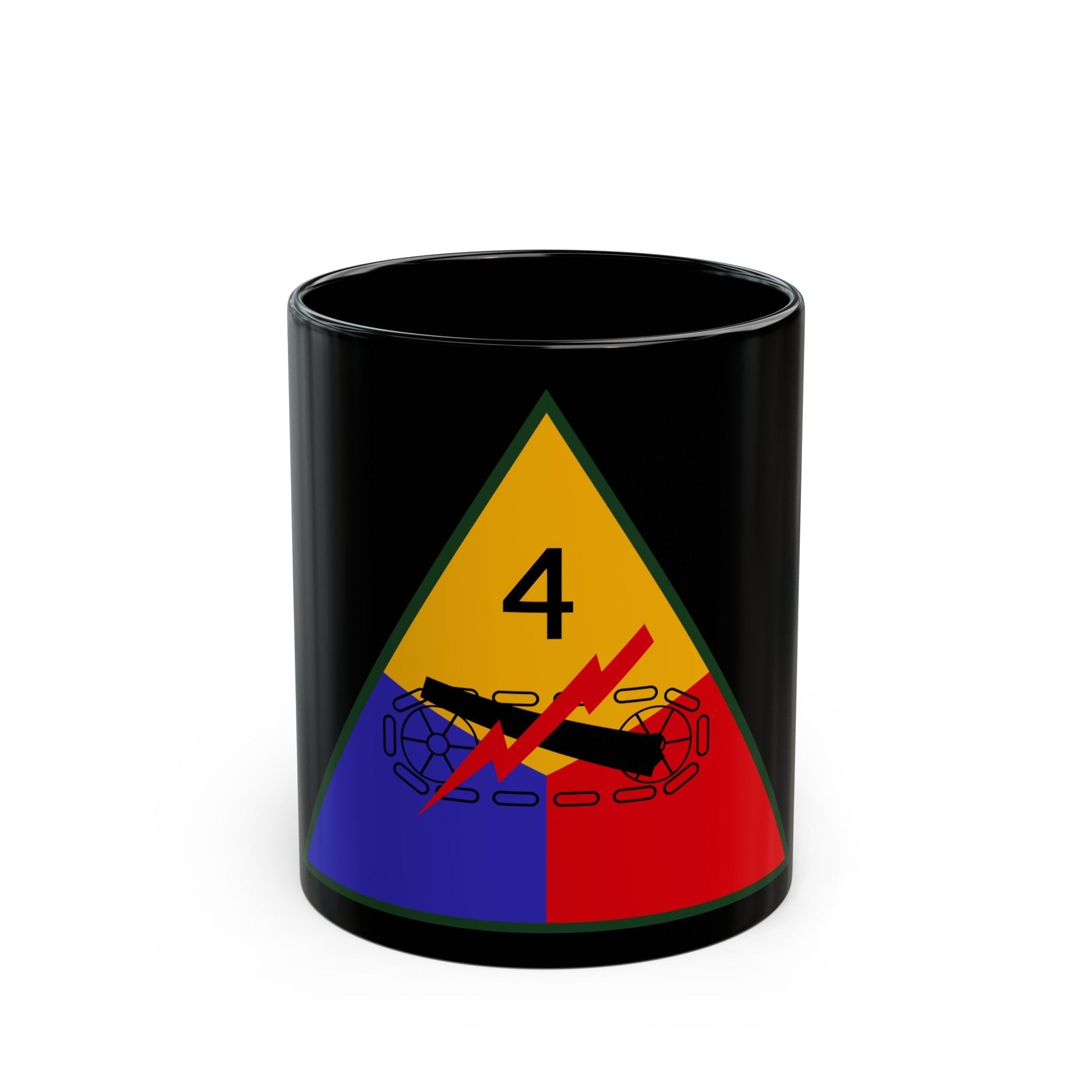 4th Armored Division (U.S. Army) Black Coffee Mug-11oz-The Sticker Space