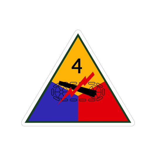 4th Armored Division (U.S. Army) Transparent STICKER Die-Cut Vinyl Decal-6 Inch-The Sticker Space