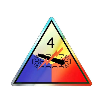 4th Armored Division (U.S. Army) Holographic STICKER Die-Cut Vinyl Decal 4 Inch Holographic - The Sticker Space
