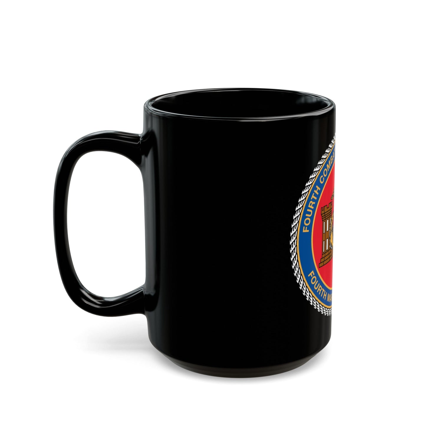 4th CE Bn 4th Mar Div (USMC) Black Coffee Mug-The Sticker Space