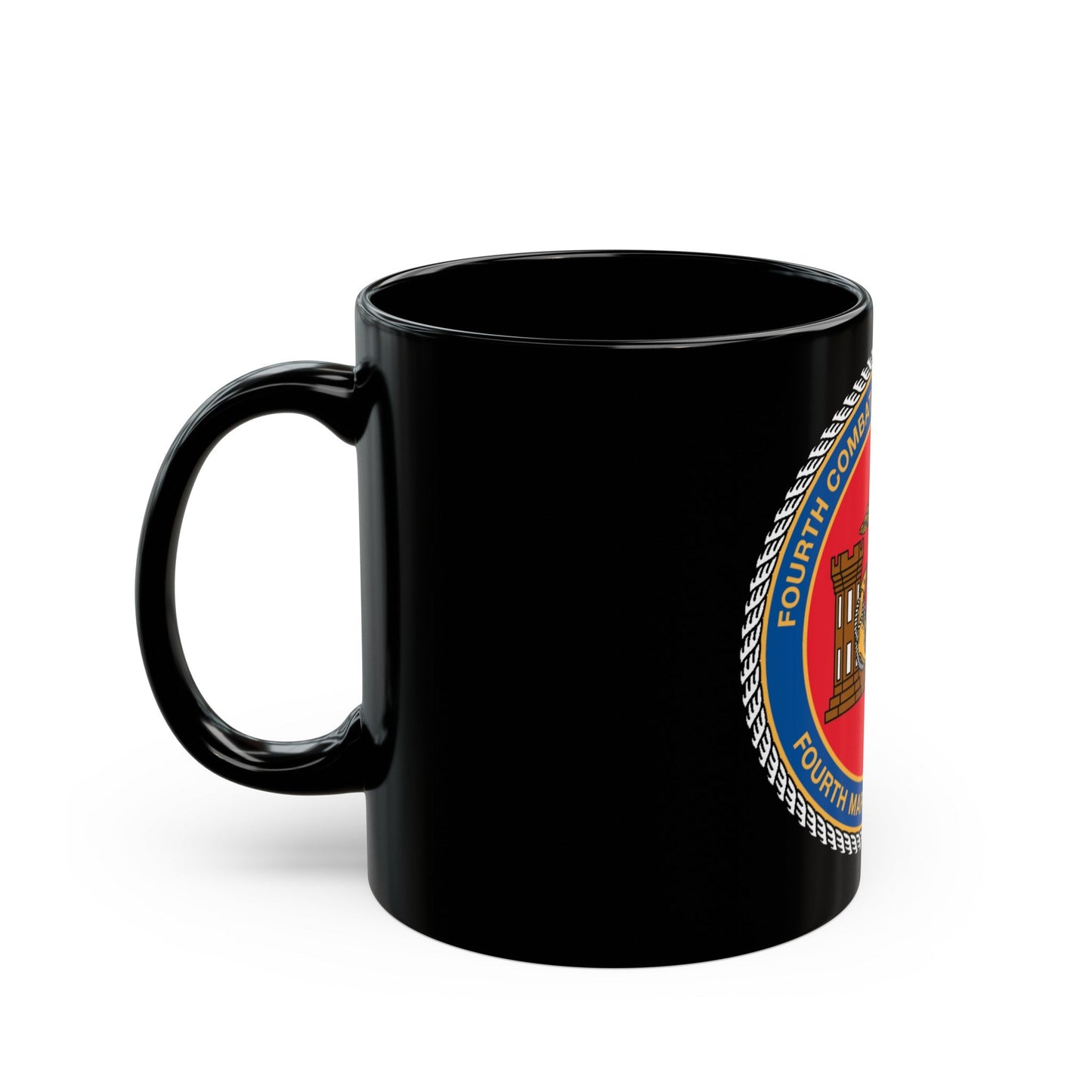 4th CE Bn 4th Mar Div (USMC) Black Coffee Mug-The Sticker Space