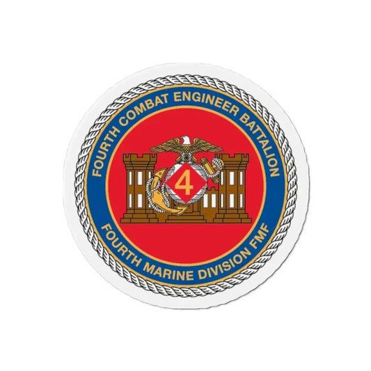 4th CE Bn 4th Mar Div (USMC) Refrigerator Magnet 2 Inch - The Sticker Space