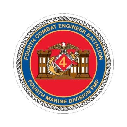 4th CE Bn 4th Mar Div (USMC) STICKER Vinyl Die-Cut Decal 2 Inch - The Sticker Space