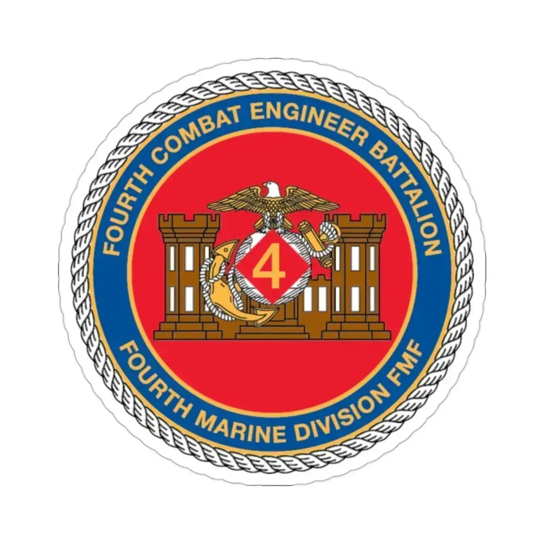 4th CE Bn 4th Mar Div (USMC) STICKER Vinyl Die-Cut Decal 2 Inch - The Sticker Space