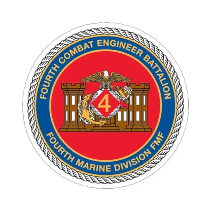 4th CE Bn 4th Mar Div (USMC) STICKER Vinyl Die-Cut Decal 3 Inch - The Sticker Space