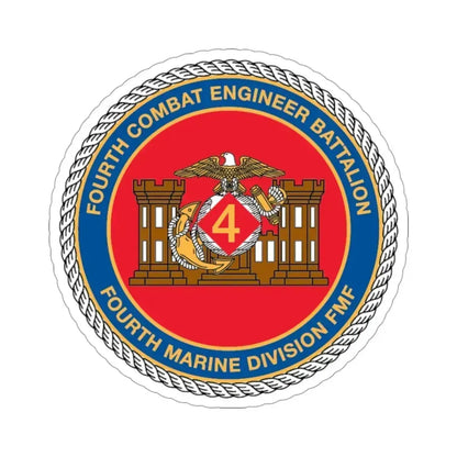 4th CE Bn 4th Mar Div (USMC) STICKER Vinyl Die-Cut Decal 3 Inch - The Sticker Space