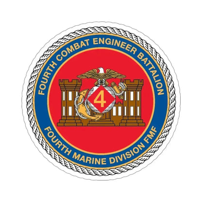 4th CE Bn 4th Mar Div (USMC) STICKER Vinyl Die-Cut Decal 6 Inch - The Sticker Space