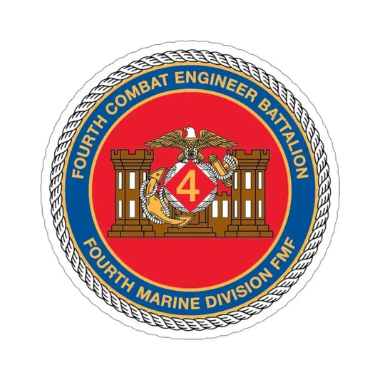 4th CE Bn 4th Mar Div (USMC) STICKER Vinyl Die-Cut Decal 6 Inch - The Sticker Space