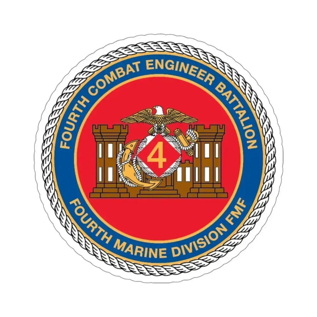 4th CE Bn 4th Mar Div (USMC) STICKER Vinyl Die-Cut Decal - The Sticker Space