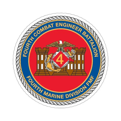4th CE Bn 4th Mar Div (USMC) STICKER Vinyl Die-Cut Decal - The Sticker Space