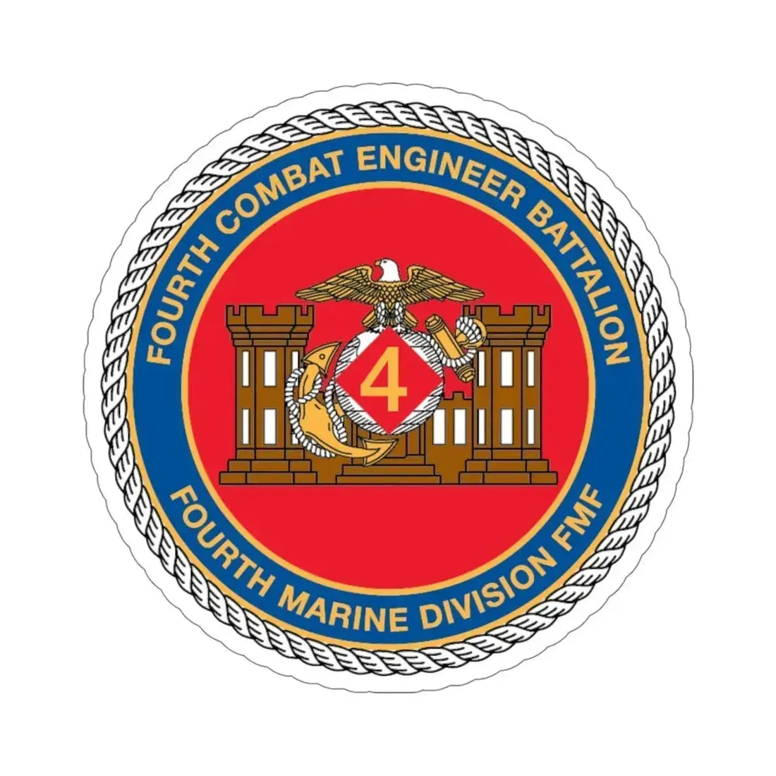 4th CE Bn 4th Mar Div (USMC) STICKER Vinyl Die-Cut Decal - The Sticker Space