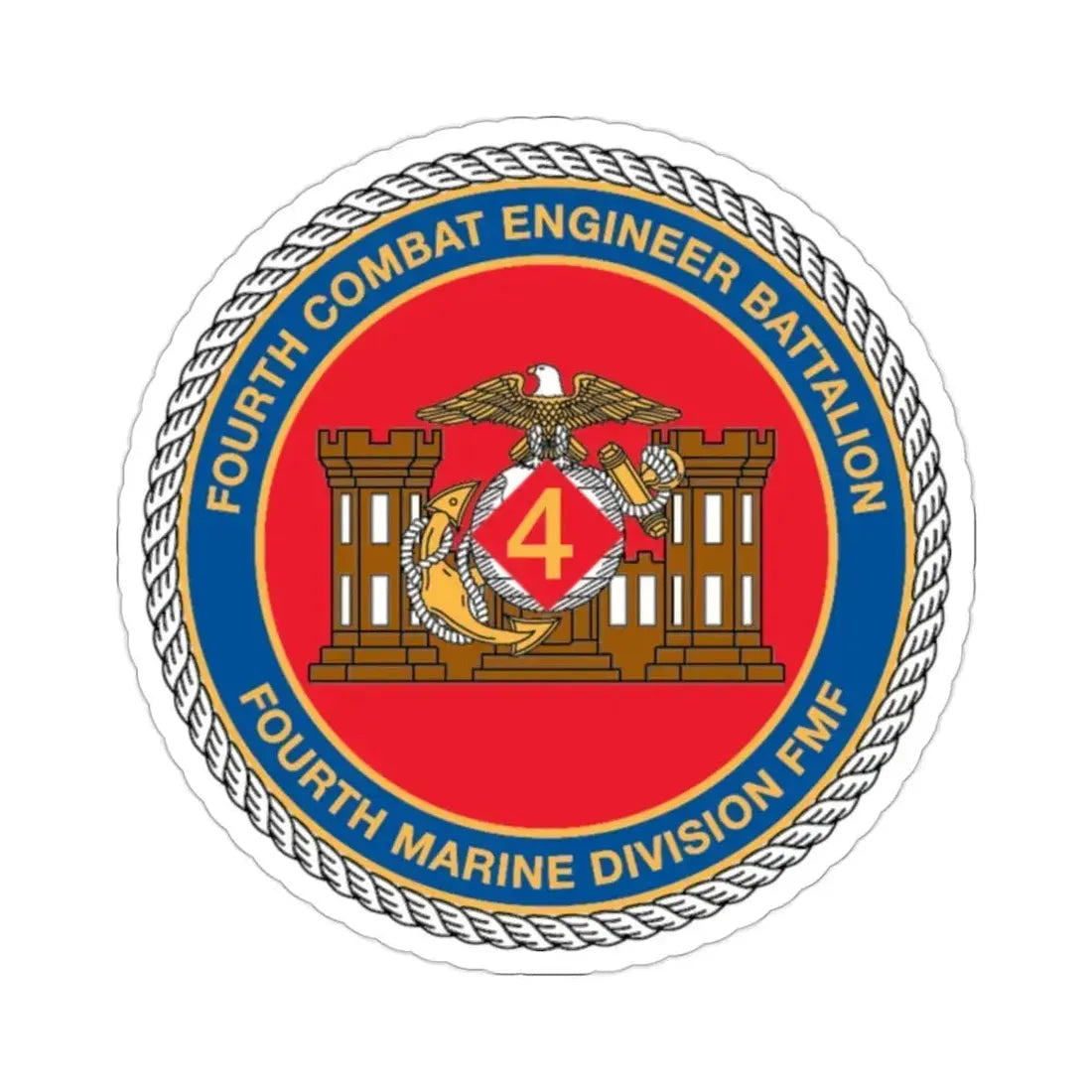 4th CE Bn 4th Mar Div (USMC) STICKER Vinyl Die-Cut Decal - The Sticker Space