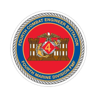 4th CE Bn 4th Mar Div (USMC) STICKER Vinyl Die-Cut Decal - The Sticker Space