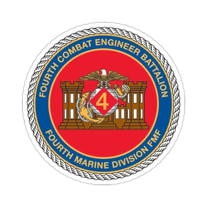 4th CE Bn 4th Mar Div (USMC) STICKER Vinyl Die-Cut Decal - The Sticker Space