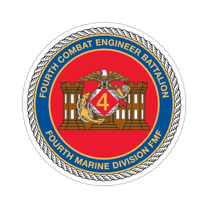 4th CE Bn 4th Mar Div (USMC) STICKER Vinyl Die-Cut Decal - The Sticker Space