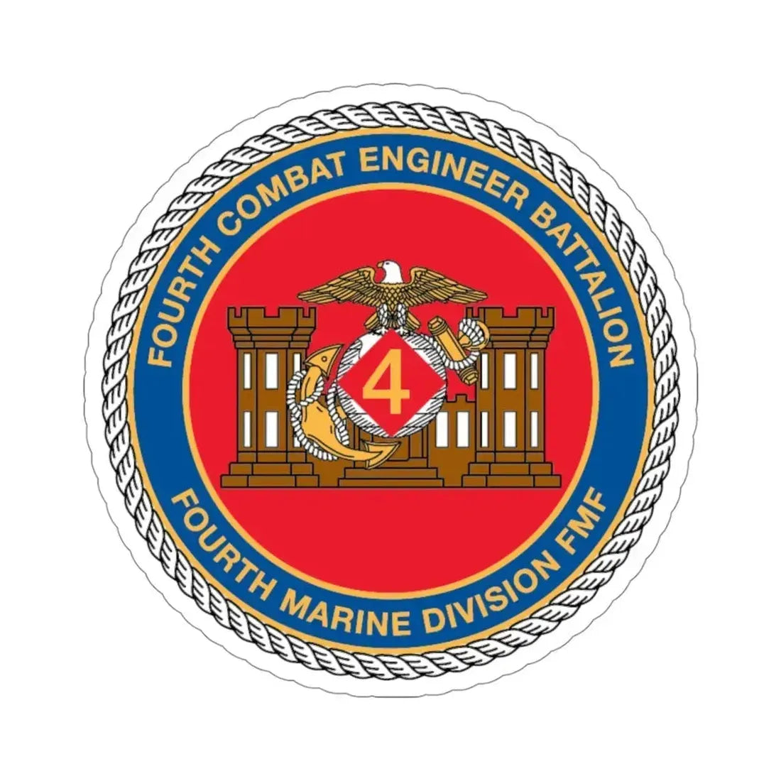4th CE Bn 4th Mar Div (USMC) STICKER Vinyl Die-Cut Decal - The Sticker Space