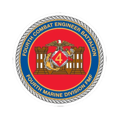 4th CE Bn 4th Mar Div (USMC) STICKER Vinyl Kiss-Cut Decal - The Sticker Space