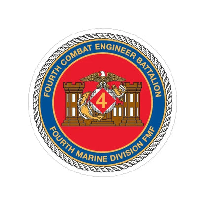4th CE Bn 4th Mar Div (USMC) Transparent STICKER Die-Cut Vinyl Decal 6 Inch - The Sticker Space