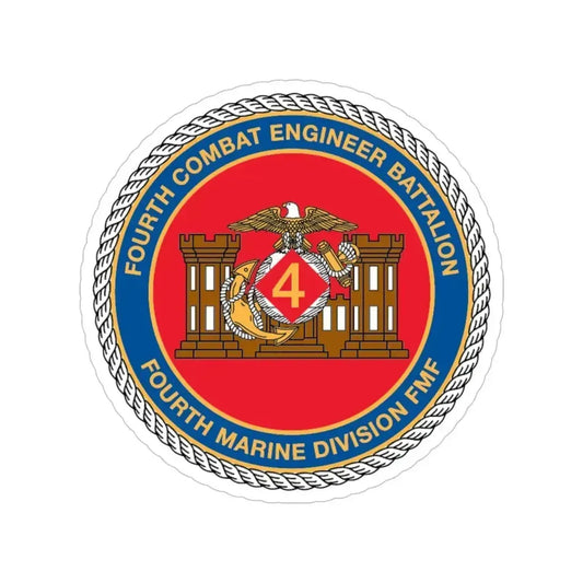 4th CE Bn 4th Mar Div (USMC) Transparent STICKER Die-Cut Vinyl Decal 6 Inch - The Sticker Space