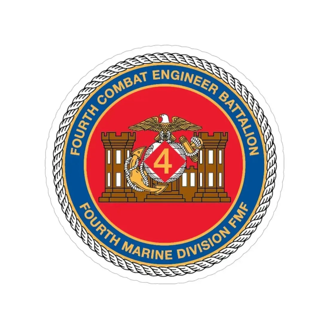 4th CE Bn 4th Mar Div (USMC) Transparent STICKER Die-Cut Vinyl Decal - The Sticker Space