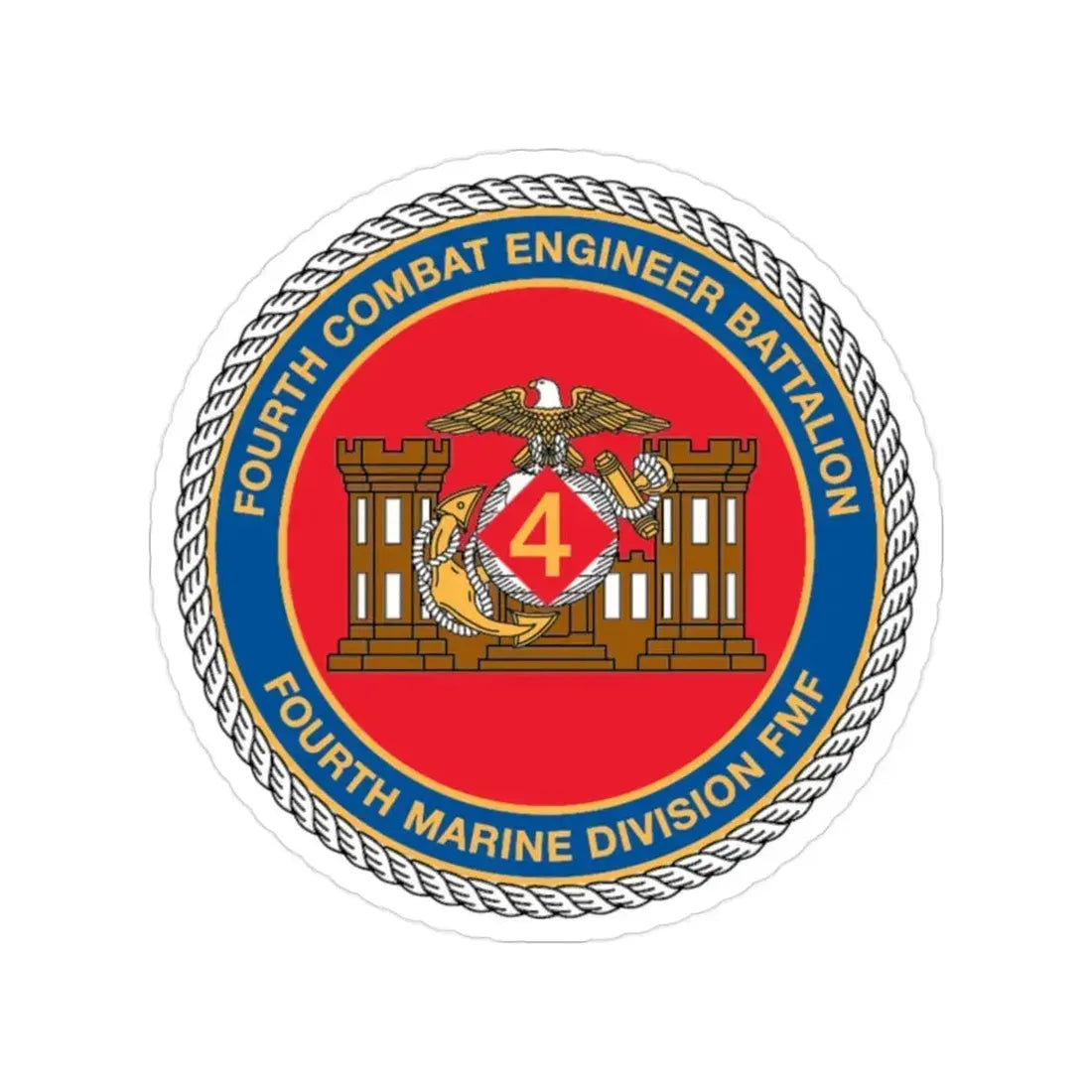 4th CE Bn 4th Mar Div (USMC) Transparent STICKER Die-Cut Vinyl Decal - The Sticker Space