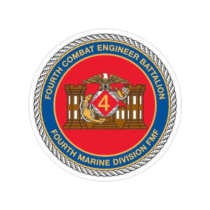 4th CE Bn 4th Mar Div (USMC) Transparent STICKER Die-Cut Vinyl Decal - The Sticker Space