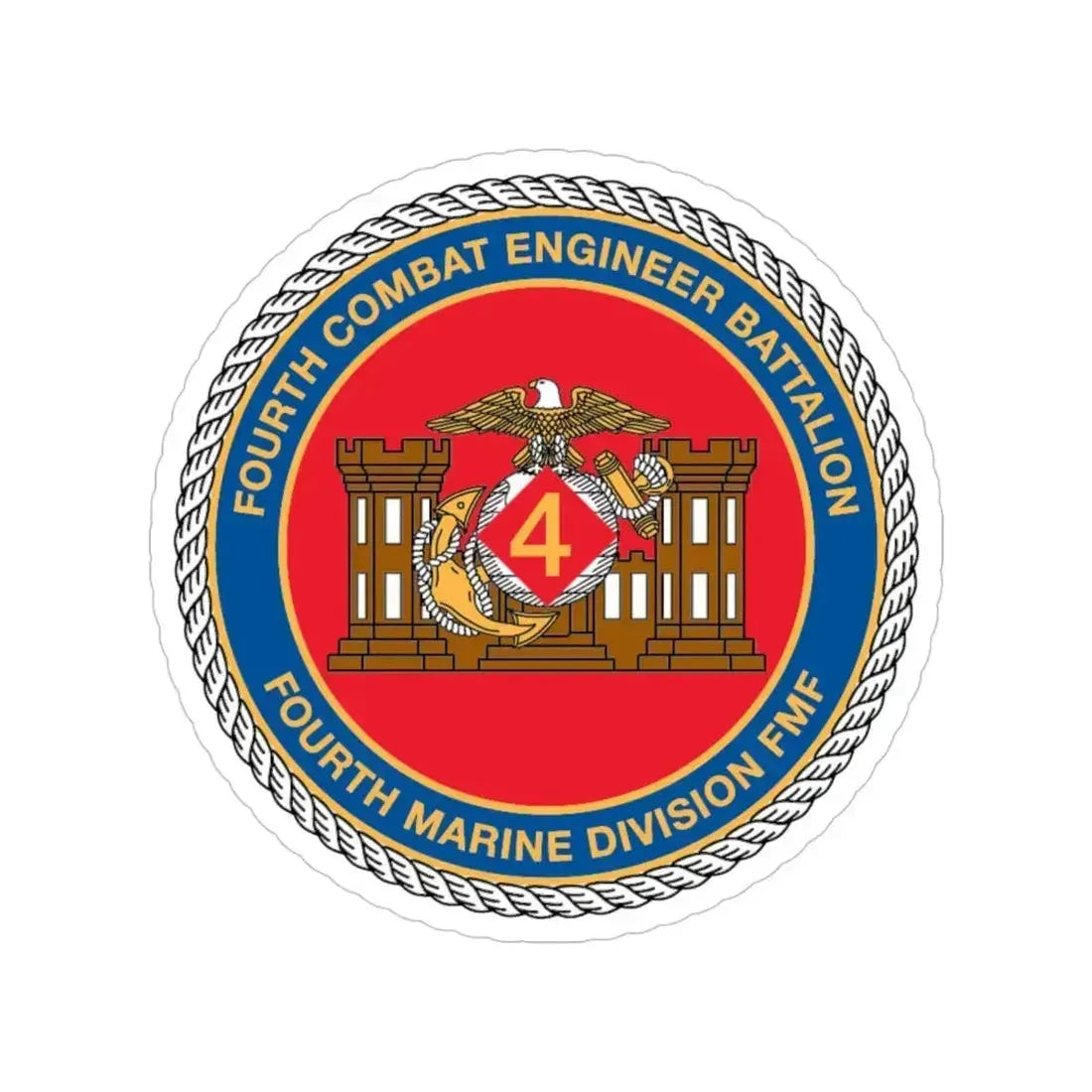 4th CE Bn 4th Mar Div (USMC) Transparent STICKER Die-Cut Vinyl Decal - The Sticker Space