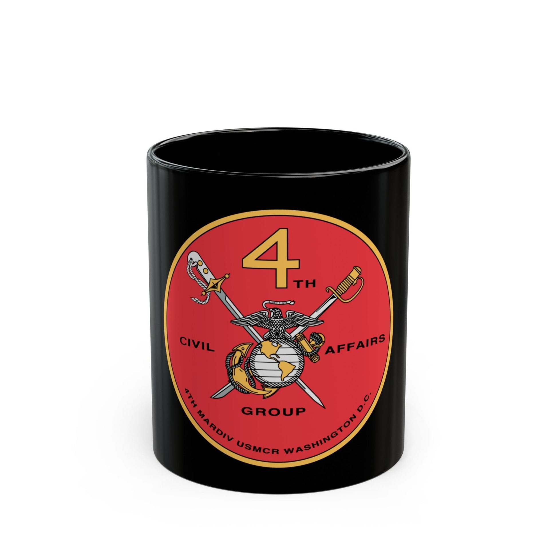 4th Civil Affairs Group (USMC) Black Coffee Mug-11oz-The Sticker Space