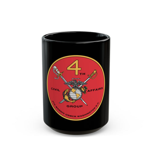 4th Civil Affairs Group (USMC) Black Coffee Mug-15oz-The Sticker Space