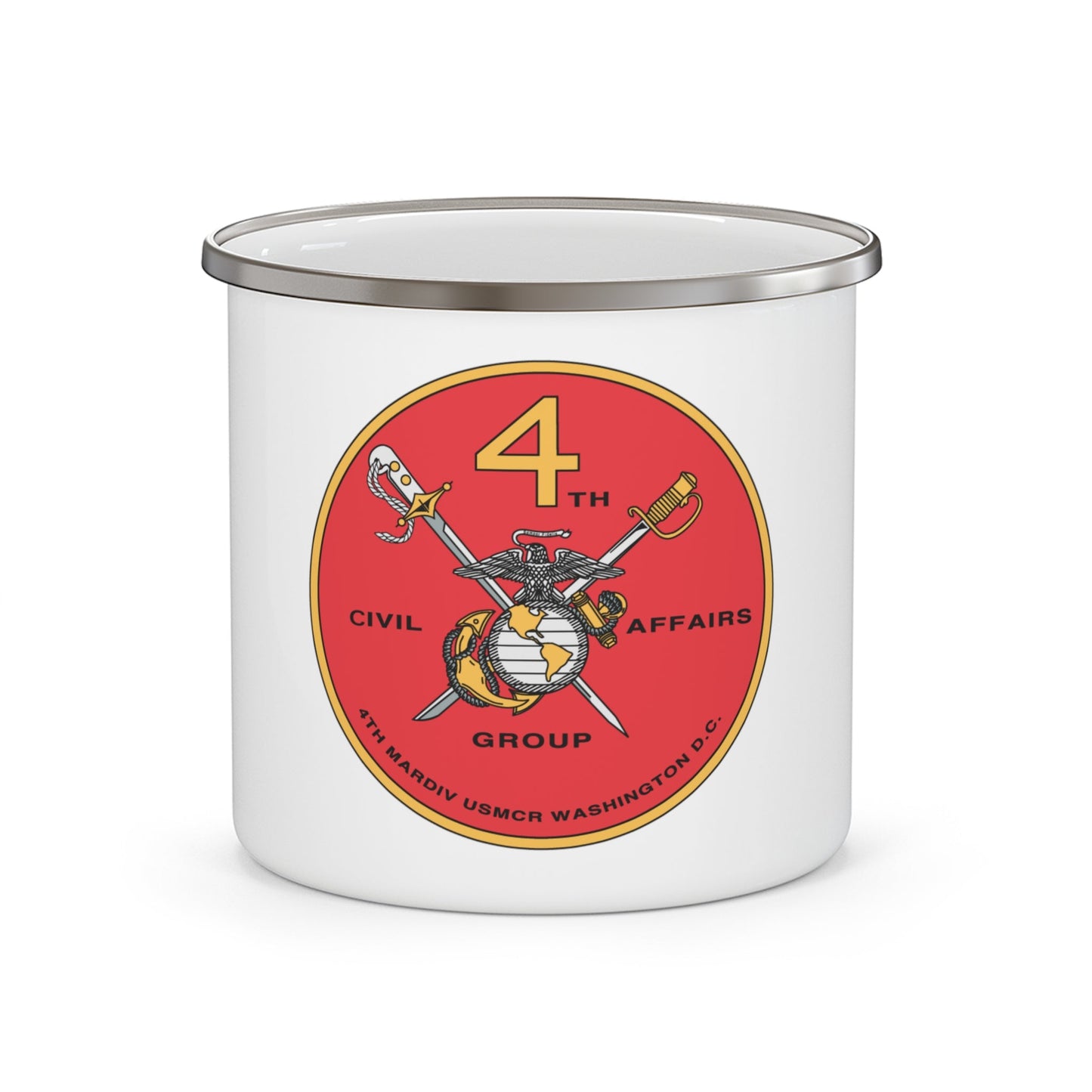 4th Civil Affairs Group (USMC) Enamel Mug-12oz-The Sticker Space