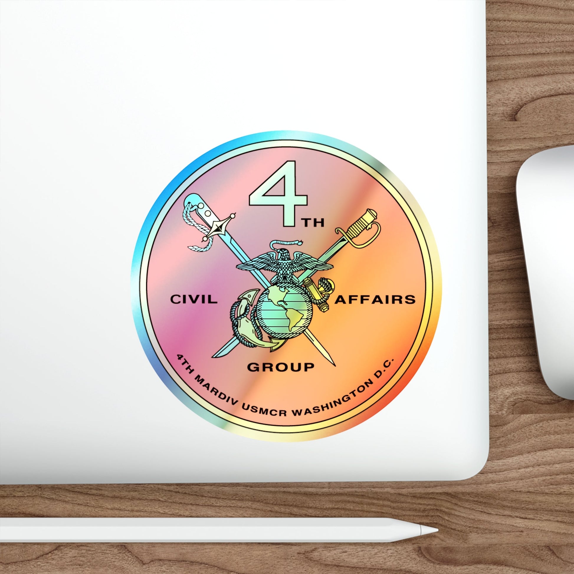 4th Civil Affairs Group (USMC) Holographic STICKER Die-Cut Vinyl Decal-The Sticker Space