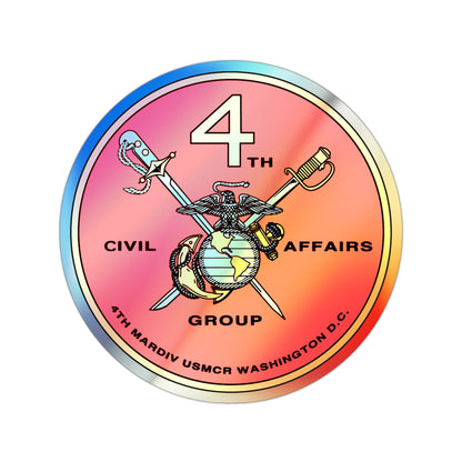 4th Civil Affairs Group (USMC) Holographic STICKER Die-Cut Vinyl Decal-2 Inch-The Sticker Space