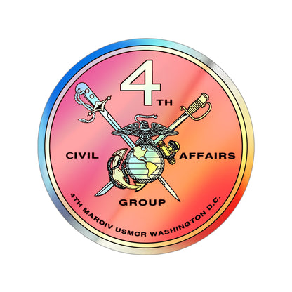 4th Civil Affairs Group (USMC) Holographic STICKER Die-Cut Vinyl Decal-3 Inch-The Sticker Space