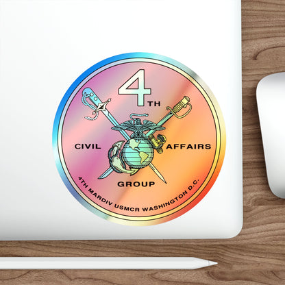 4th Civil Affairs Group (USMC) Holographic STICKER Die-Cut Vinyl Decal-The Sticker Space