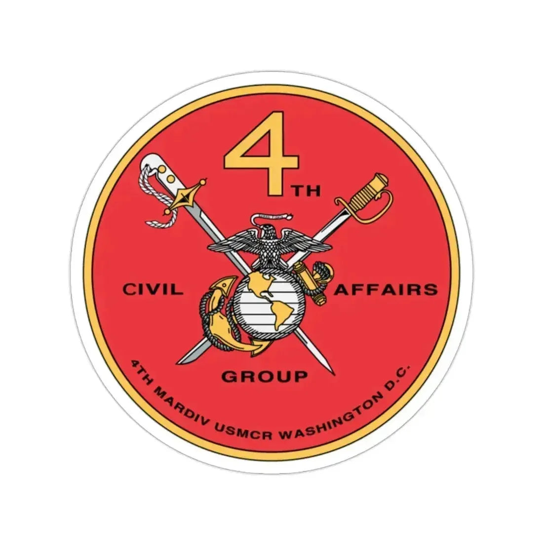 4th Civil Affairs Group (USMC) STICKER Vinyl Die-Cut Decal 2 Inch - The Sticker Space