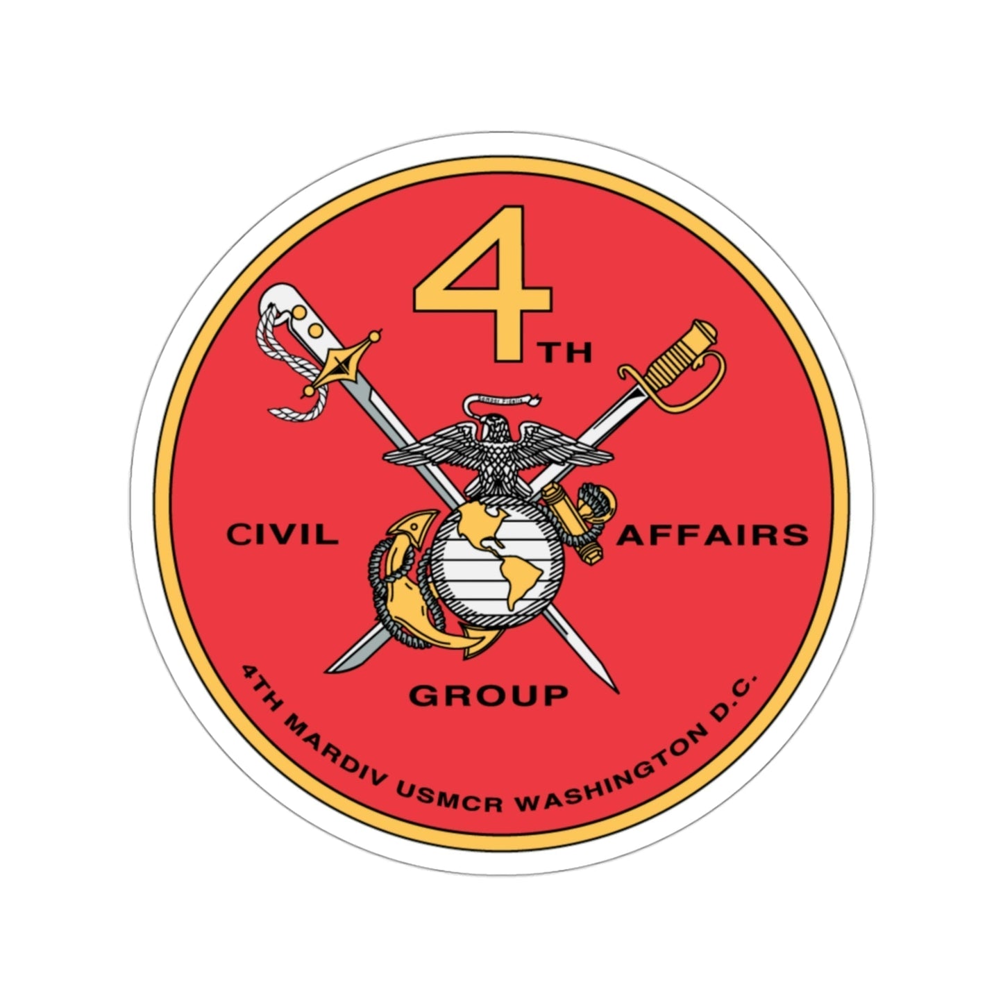 4th Civil Affairs Group (USMC) STICKER Vinyl Die-Cut Decal-3 Inch-The Sticker Space