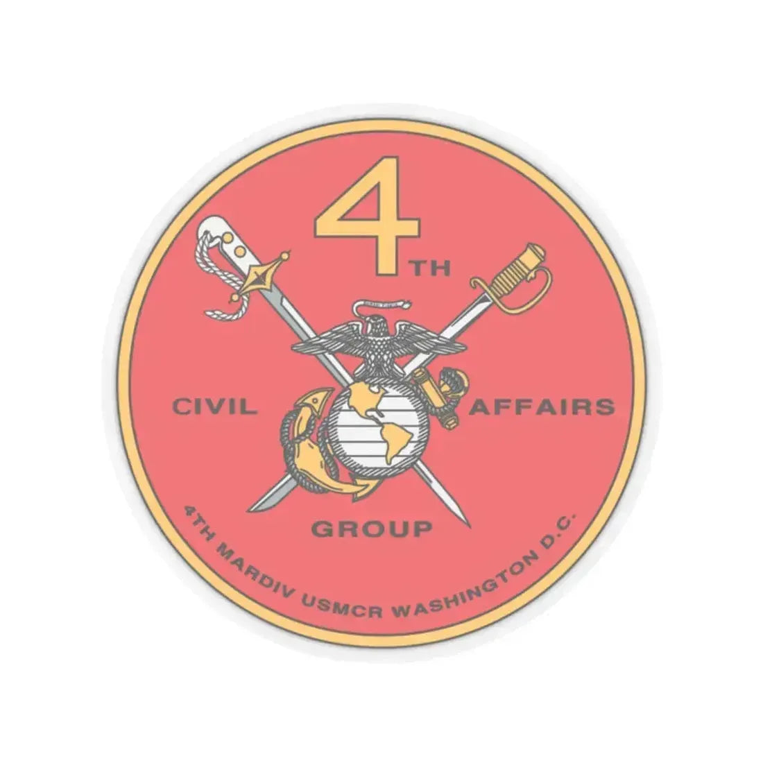 4th Civil Affairs Group (USMC) STICKER Vinyl Kiss-Cut Decal 2 Inch Transparent - The Sticker Space
